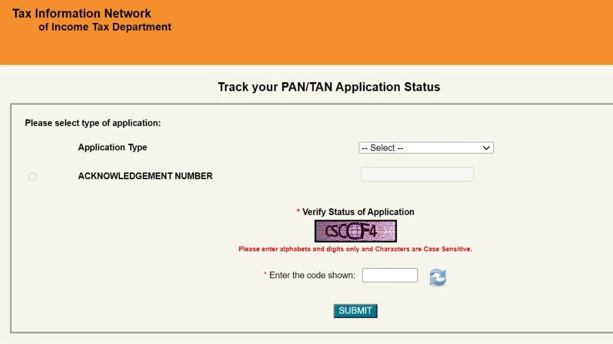 PAN Card Status Check